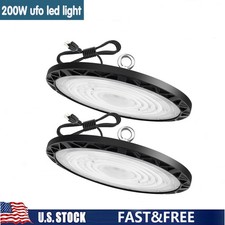 2Pack 200W UFO Led High Bay Light Commercial Industrial Warehouse Gym Shop Light