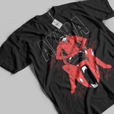 Akira T-shirt Anime Retro Neo Tokyo Manga Tetsuo Kaneda Moto Shirt Black