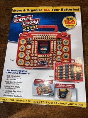 Battery Daddy 150 Battery Organizer and Storage Case with Tester  ~ NEW in BOX