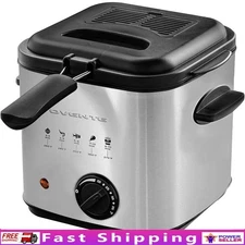 Compact Deep Fryer 1.5L Oil Capacity 800W Adjustable Temperature Nonstick New