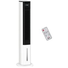 HOMCOM Quiet Air Cooler, Humidifier Evaporative Ice Cooling Fan Bedroom, White