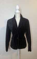 Gap Velour Blazer Espresso Two-Button Pockets Sz 12
