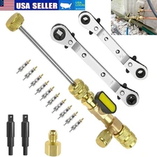 Valve Core Remover Installer Tool & HVAC Service Wrench Set 1/4 & 5/16 Port