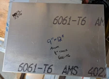 1 Piece of 9" x 12" 6061-T6 Aluminum Sheet Metal .125"(1/8")Thick/8 Gauge PLATE