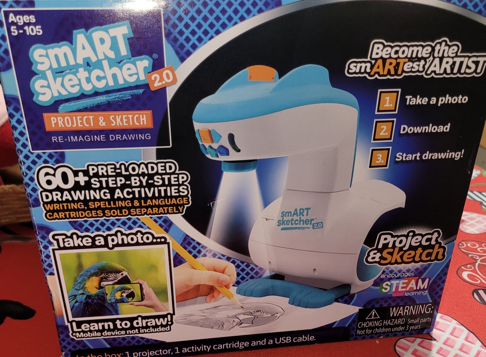 Smart Sketcher 2.0 Projector Kids Project & Sketch W/ 1 cartridge. New Open Box