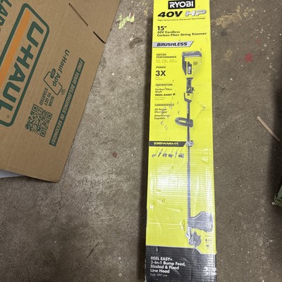 RYOBI 40V 15'' Cordless Expand-It Capable String Trimmer W/4.0 Ah Battery/Charger