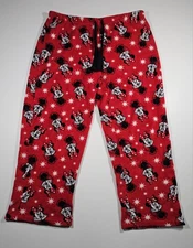Disney Minnie Mouse Women's Pajama Bottoms Lounge Pants Size XL Red