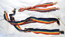 Lot of 2 Vintage 70s Rainbow Suspenders Mork and Mindy Style Robin Williams