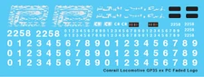 N Scale - Conrail Locomotive GP35 exPC Faded Logo Decals