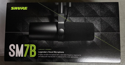 Shure SM7B Dynamic Cardioid Wired Vocal Microphone w/ Built-In Pop Filter Black