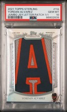 2021 Topps Sterling Jumbo Jersey Letter Patch 1/1 Yordan Alvarez PSA 10