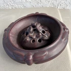 Van Briggle console with frog mulberry 1920