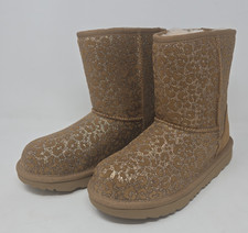 NEW UGG Youth Girls Kids Classic II Glitter Leopard CHESTNUT BOOT SIZE 4