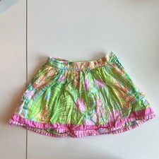 Lilly Pulitzer girls size 4 Tropical Green and Pink Skirt