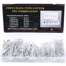 Glarks 150Pcs Heavy Duty Zinc Plated Hair Pin Cotter Pin Hitch Pin Assortment...