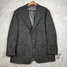 Vintage Harris Tweed x Hunt Club Pure Scottish Wool Blazer Jacket 46 Long NWT