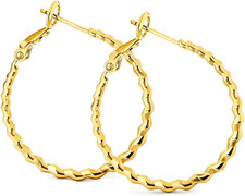 Gold Hoop Earrings for Women Gold Plated Twist Hoop Earrings