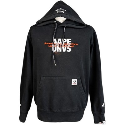 AAPE Hoodie Large Herren Schwarz Vintage Universe Streetwear Pullover Bathing Ape
