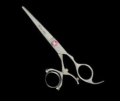 Kashi CB-522C Cobalt Swivel Thumb 5.5'' Barber Hair Cutting Shears / Scissors