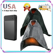Electric Poncho Shawl Wrap for Home Office Use with 20000mAh Power Battery