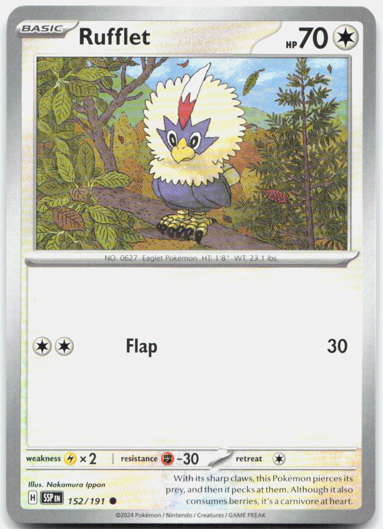 Rufflet 152/191 Common Surging Sparks Pokemon Lightly Played