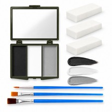 Black White Gray Face and Body Paint Kit with Sponge Brush