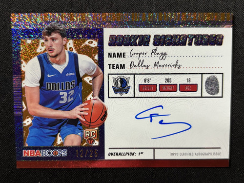 2025-26 Topps NBA Hoops Cooper Flagg Rookie Signatures Auto HRS-CF Orange #/25