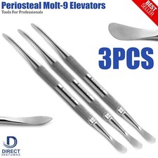 3 Pcs Periosteal Molt 9 Elevator Surgical Dental Instruments German Grade