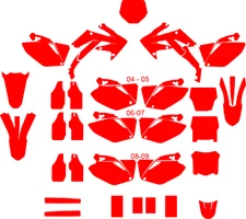 PLANTILLA VECTOR HONDA CRF 250 R 2004 a 2009 Vector template a escala 1:1