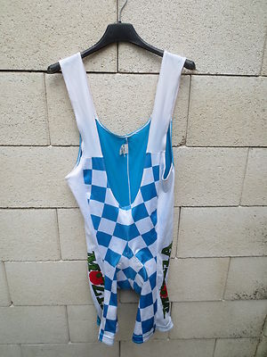 Cuissard Vintage Mozia – Damier Bleu Ciel/blanc – Taille L – Cyclisme