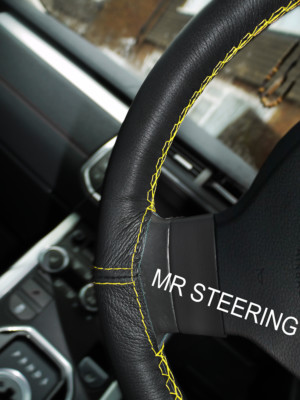 PASST FÜR DODGE NITRO 2007-2013 LEDERLENKRADBEZUG GELB DOPPELNÄHTE