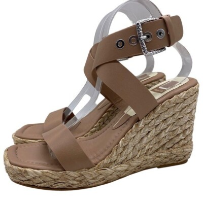 Dolce Vita Shoes Aldona Espadrille Wedge Sandals Brown Leather