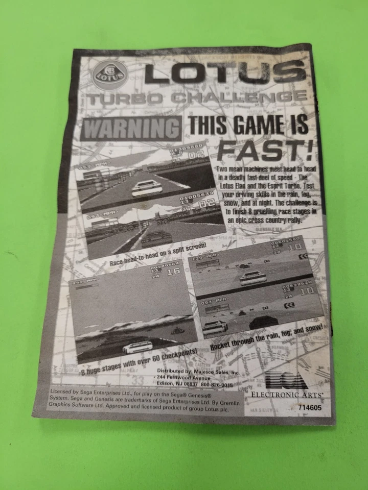 Road Rash II Sega Genesis Instruction Manual Booklet ONLY - Image 2 of 2