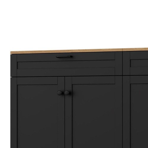 Farmhouse TV Stand with 2 Drawers Versatile Wood Grain Sideboard Buffet Cabinet - Picture 14 of 14