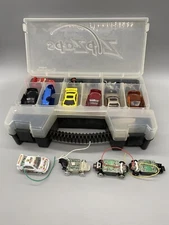 Zip Zaps Micro RC Car Case with 4 Cars & 4 Extra Bodies Hard Case -UNTESTED-
