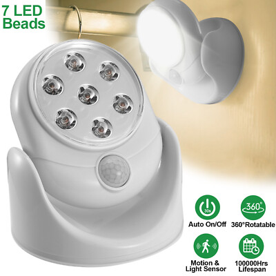 Battery Powered Cordless LED Spotlight Patio Wall Adjustable LED Motion Light US