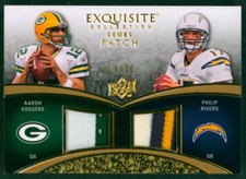 2009 UD Exquisite Gold Combo AARON RODGERS PHILIP RIVERS Rare Dual Patch SP #/20