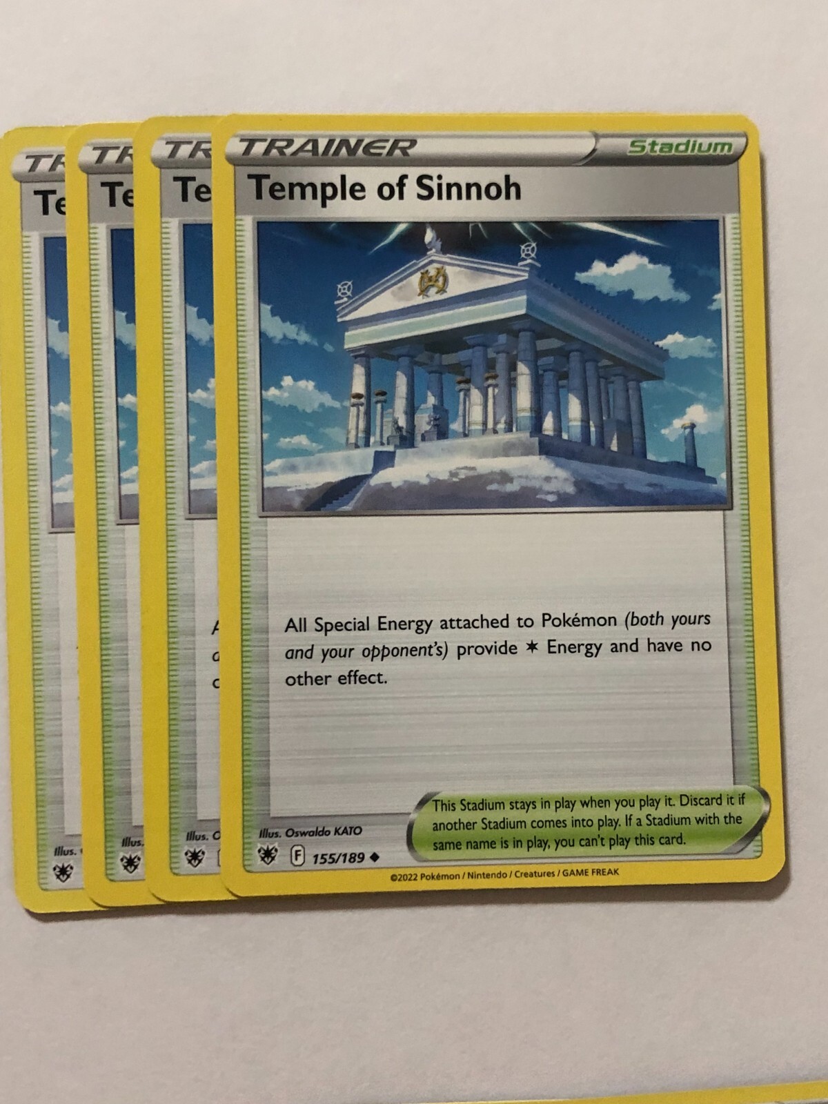 Pokemon Card Astral Radiance 4x Playset Temple of Sinnoh 155/189 Near Mint