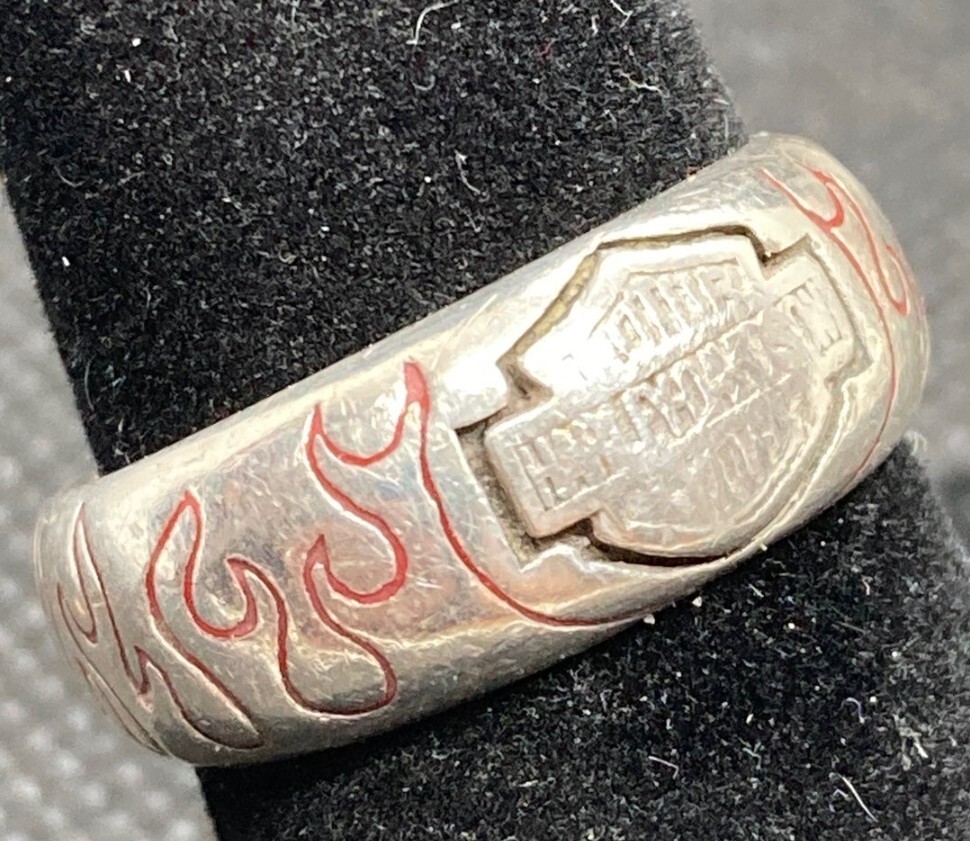 アクセサリー old mod harley davidson flame ring #21 Vintage Sterling Silver Harley Davidson Motorcycles MOD