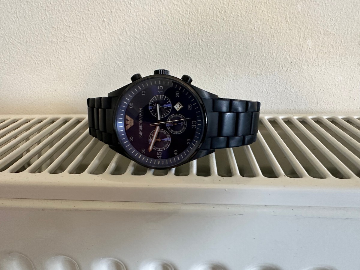 Armani Sportivo Emporio Armani Watch Blue Rubber Strap Chronograph