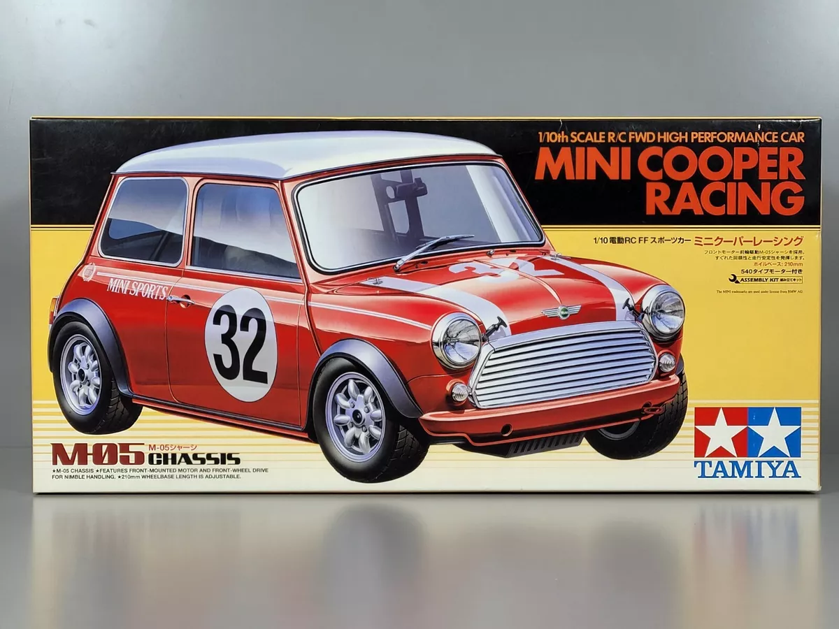 New Open Box Tamiya 1/10 R/C Rover Mini Cooper Racing FWD M05 Chassis 58438