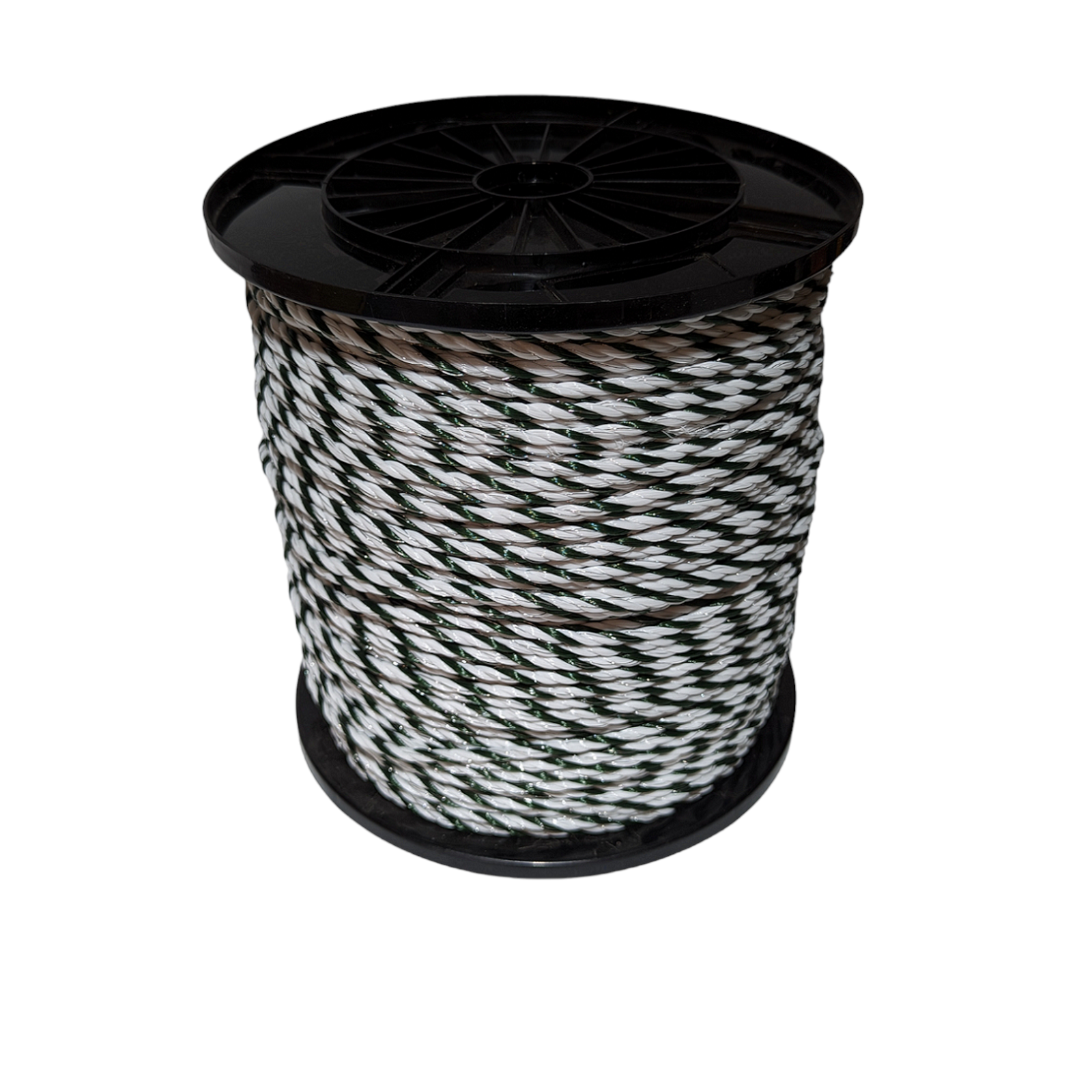 ELECTRIC FENCE ROPE 6mm 400 Metre Roll White & Green Poly Fencing Horse 400m