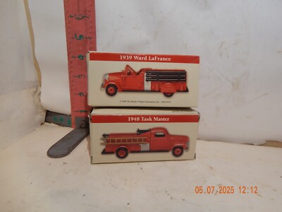 Reader's Digest Miniature Die Cast Fire Trucks-1948 Task Master & 1939 Ward LaFr