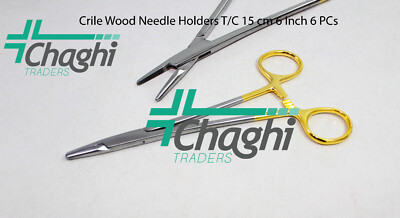 Crile Holz Nadelhalter T/C 15 cm 6 Zoll 6 Stück Chirurgische Instrumente Chag...