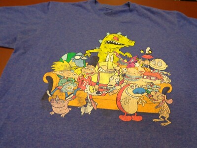 Nickelodeon  Group Shot T-Shirt   Heather Blue   Medium   Y3