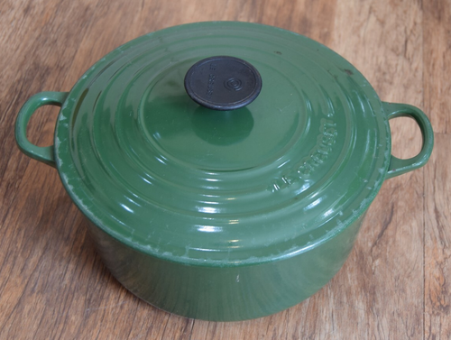 Le Creuset Casserole Dish Dutch Oven Circular Round Cast Iron Green 24 - Picture 5 of 14