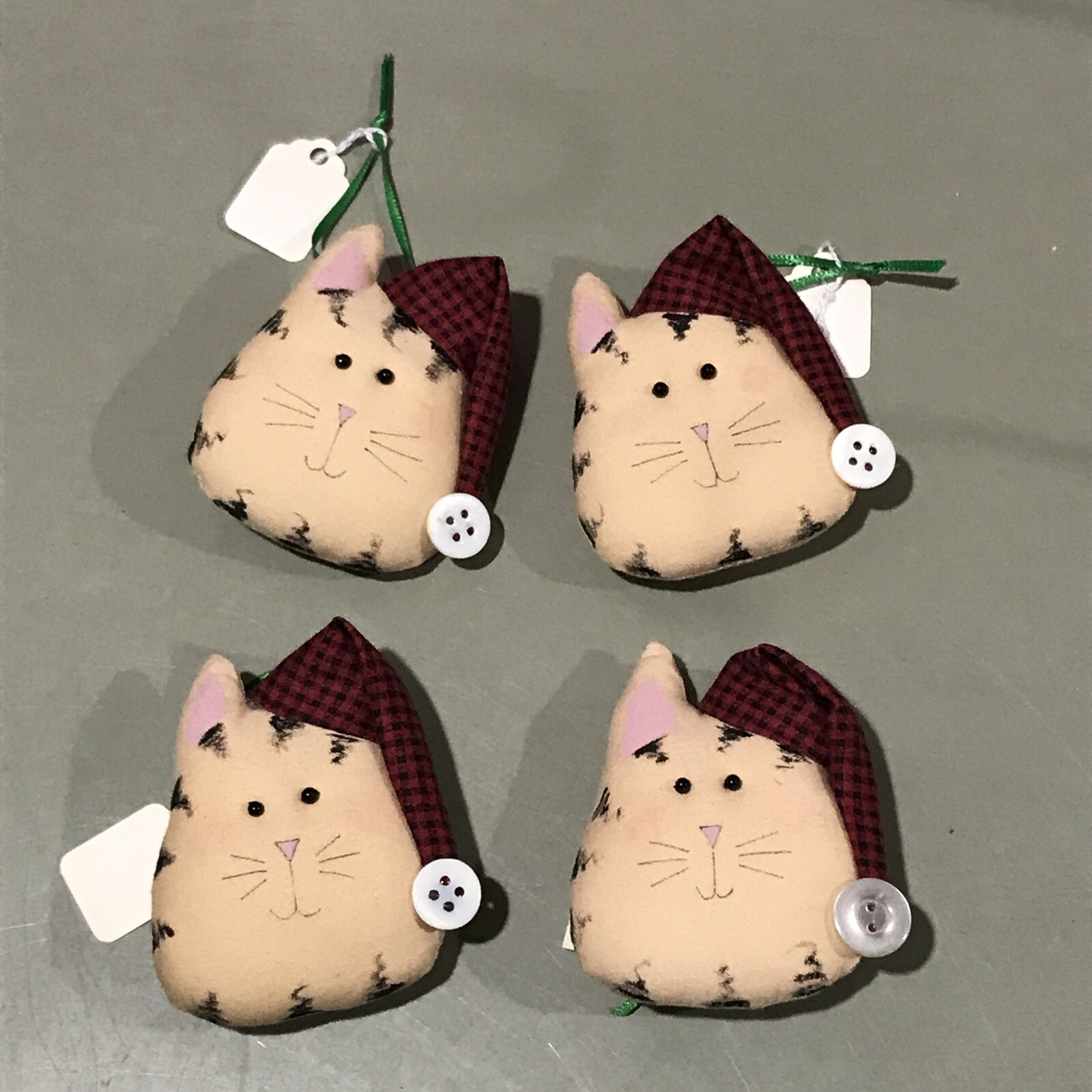 4 Christmas Hand Made Cat Ornaments eBay