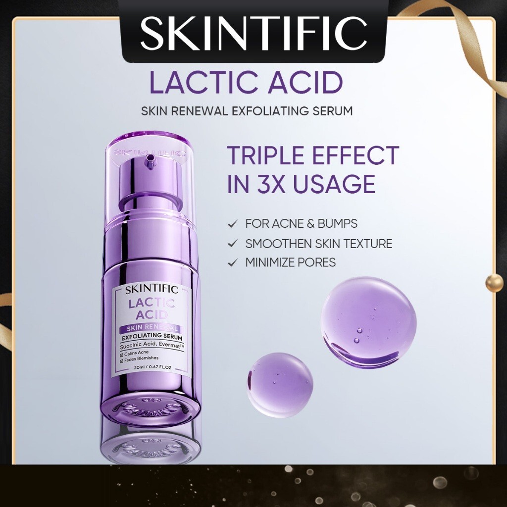 SKINTIFIC Suero Exfoliante Ácido Láctico Renovación de la Piel Tratamiento de...