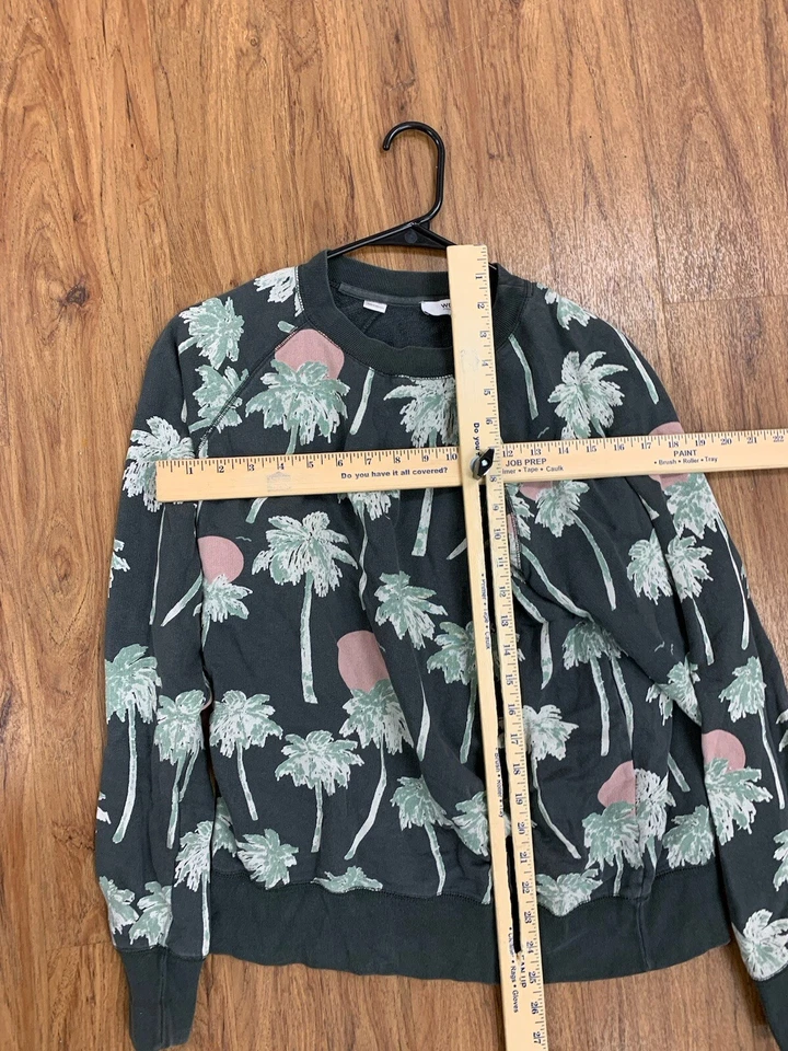 Suéter WESC adulto médio verde palmeira pôr do sol malha moletom gola redonda - Imagem 4 de 4