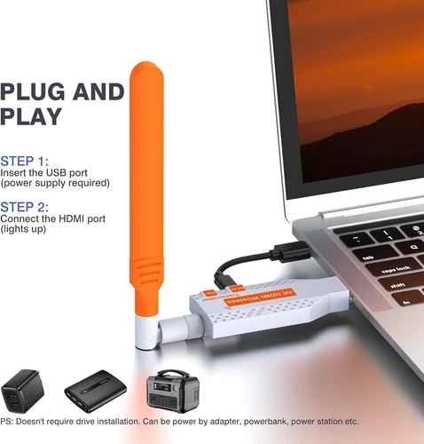 Wireless HDMI Transmitter and Receiver Plug and Play Portable 2.5G Wireless 150M - Picture 5 of 11